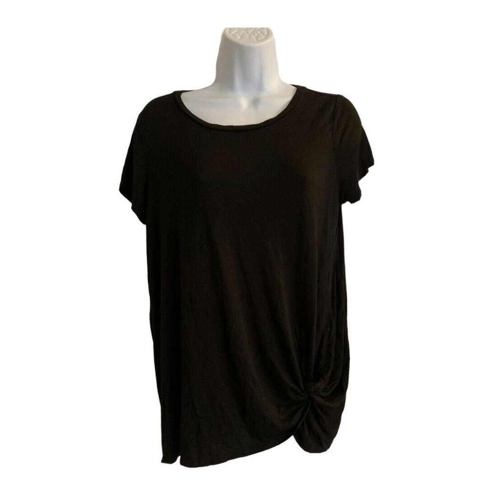 89th + Madison Black Shirt Small Blouse Ruched